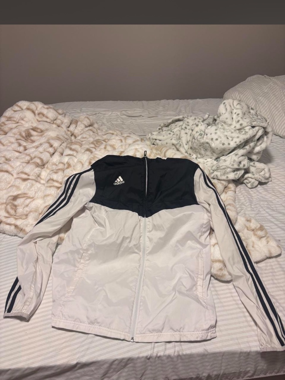 adidas White and Black Women's Bomber Track Jacket